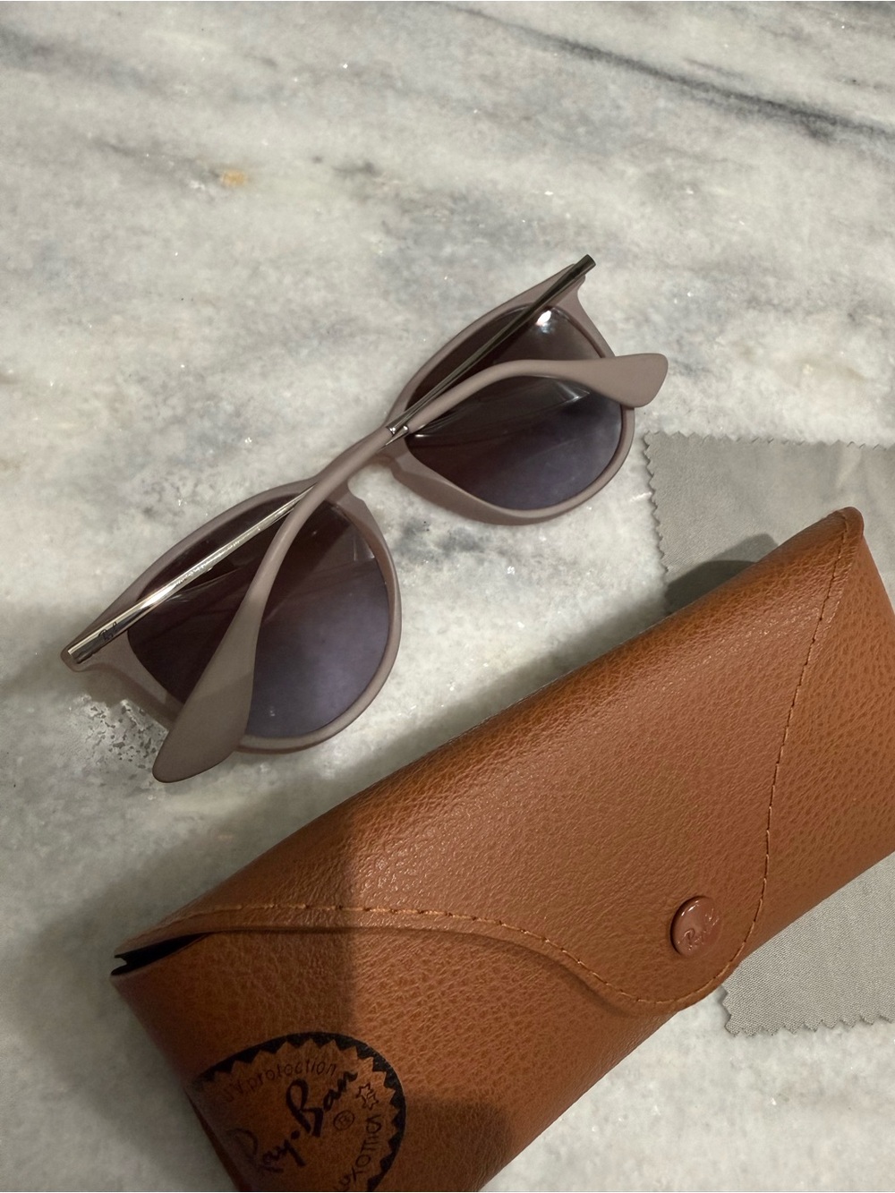 Ray Ban Erika Classic Matte Dark Sand Womens Sunglasses - Picture 6 of 7